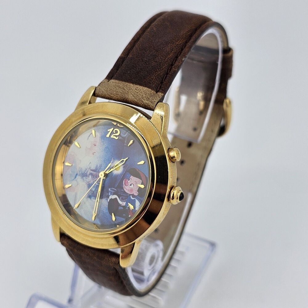 Pinocchio Disney Limited Edition Watch 36MM Brown Leather‎ Bands New Battery - Picture 2 of 15